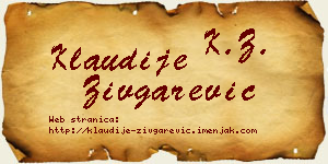 Klaudije Zivgarević vizit kartica
